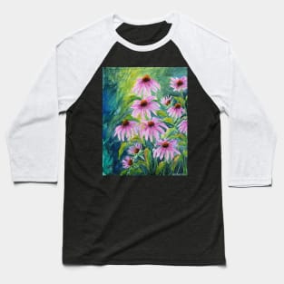 Echinacea Watercolor Painting Baseball T-Shirt